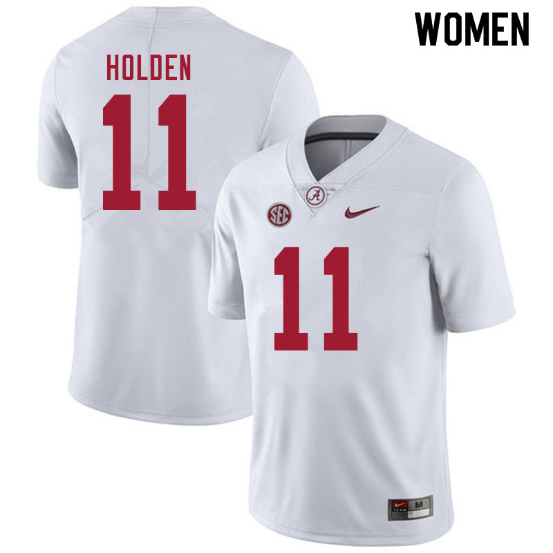Women #11 Traeshon Holden Alabama White Tide College Football Jerseys Sale-White